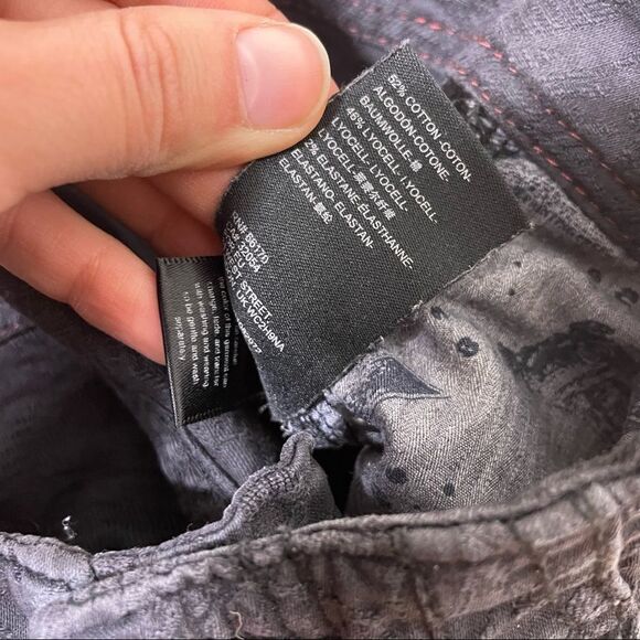 Pilcro & The Letterpress | Anthro Grey/Blue Patterned High Waisted Skinny Pants - Picture 10 of 10